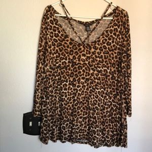 Leopard print swing top